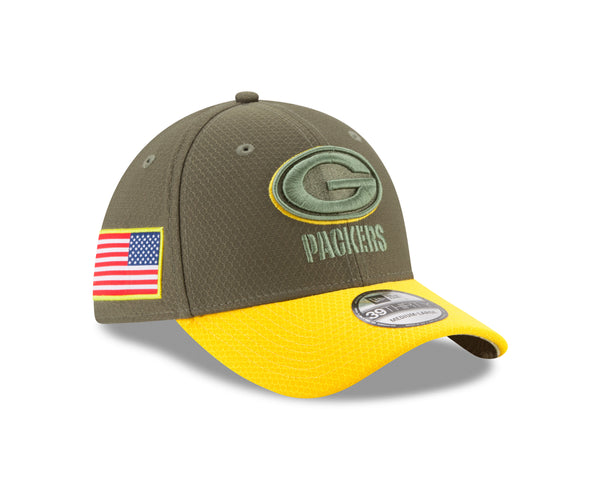 Green Bay Packers New Era 2019 Salute to Service Sideline 39THIRTY Flex Hat  - Olive