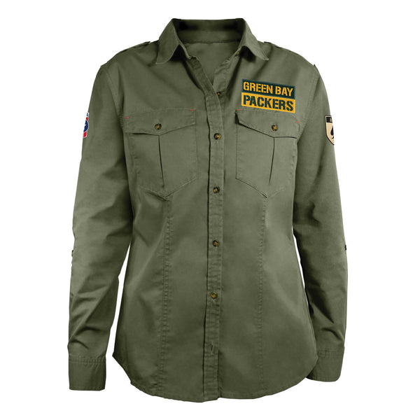 Green Bay Packers Womens Military Field Shirt – Green Bay Stuff