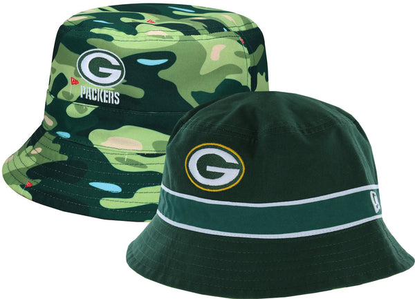 Green Bay Packers New Era Reversible Bucket Hat - Green/Camo