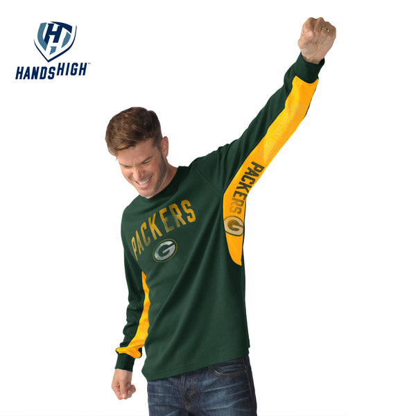 Hands High Mens Green Bay Packers Hoodie Sweatshirt, Green, Large