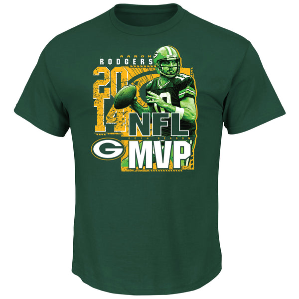 Green Bay Packers Aaron Rodgers #12 2-Time MVP Men's Green Shirt – Green  Bay Stuff