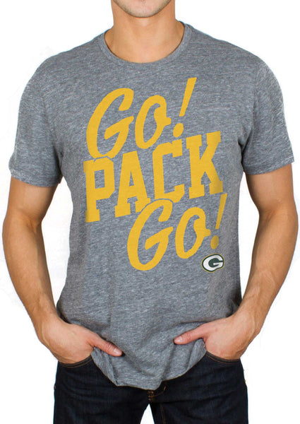 NFL Team Apparel Mens Green Bay Packers Go Pack Go SS T-Shirt L Gray NWT