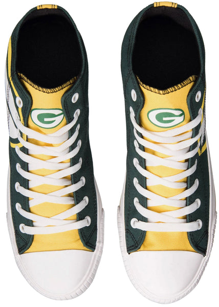 Green Bay Packers Shoes - High Top Canvas Sneakers –