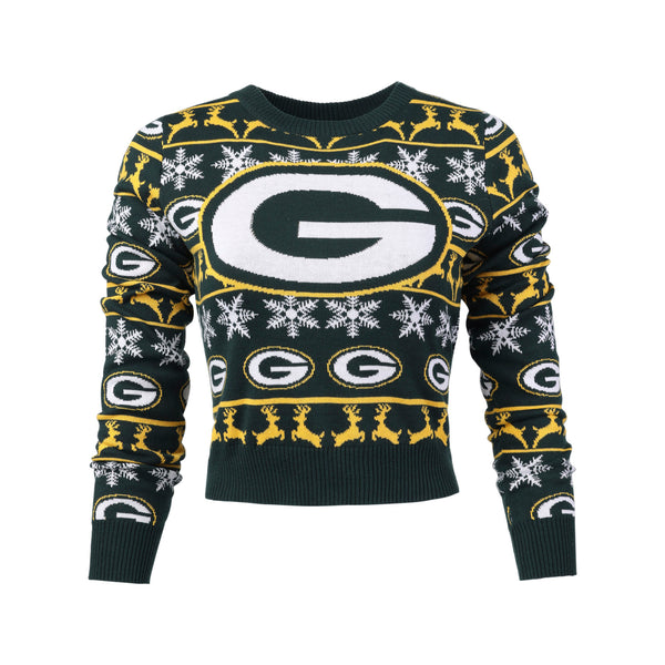 Green Bay Packers Ugly Crop Top Sweater Women s