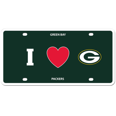 Green Bay Packers I Love G Styrene License Plate