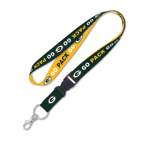 Green Bay Packers Slogan Lanyard with Detachable Buckle, 1"