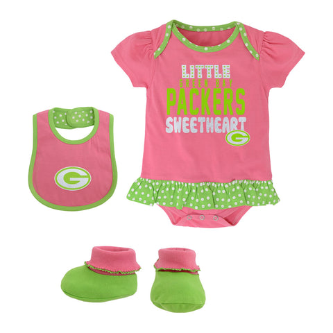 Girls Infant Pink Green Bay Packers Cutest Fan T-Shirt